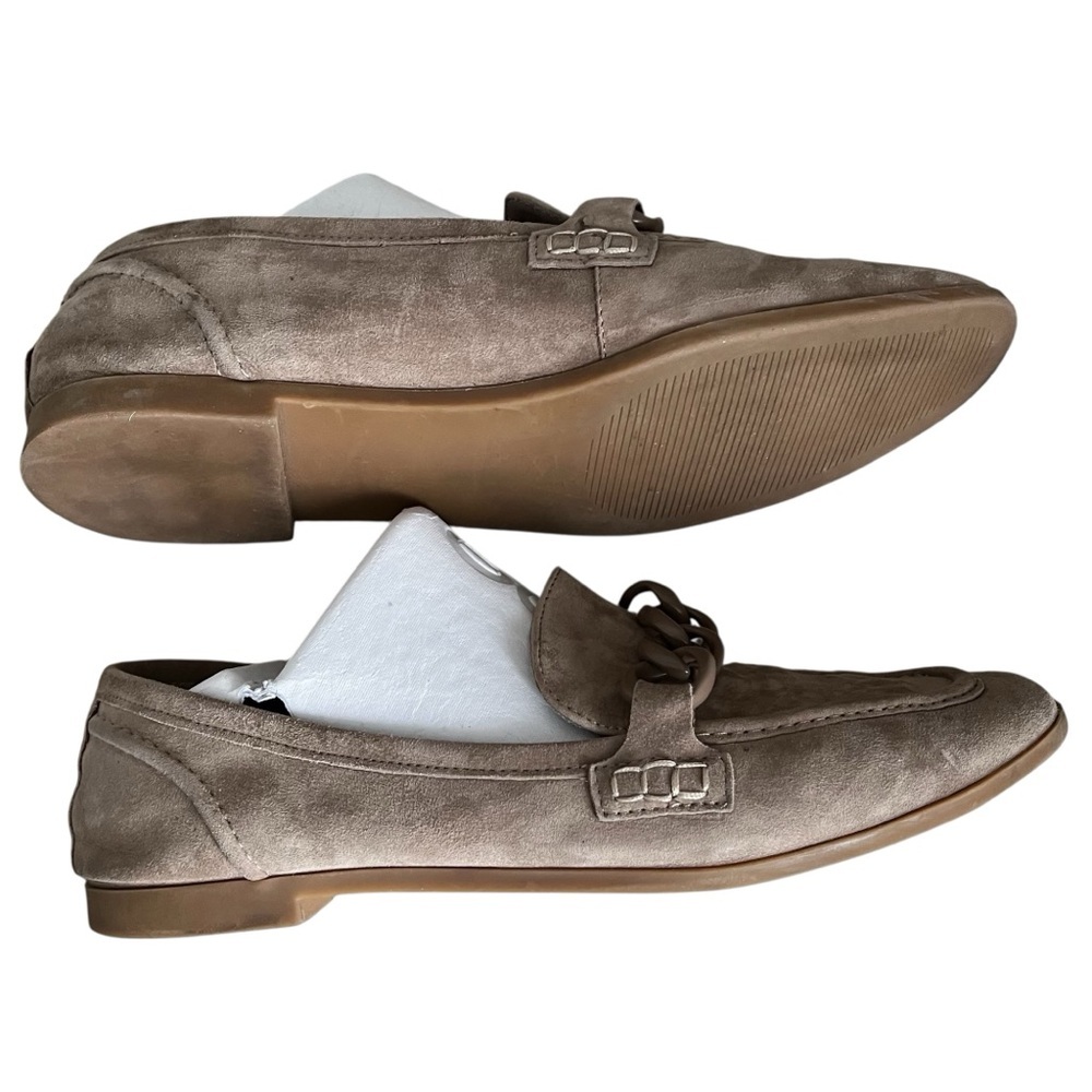 Steve Madden 8.5 Women Leather Tan Loafers Chain Y2K Academia Classic Preppy - Picture 8 of 10